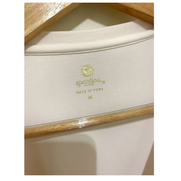 💜 Bundle Sale 3/$10 Spartina 3/4 Sleeve Top Front Tie Detail Embroidered, M - Picture 8 of 8